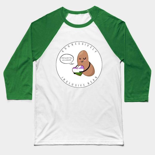 Genderqueer Pride: Aggressively Inclusive Bean Baseball T-Shirt by Bri the Bearded Spoonie Babe